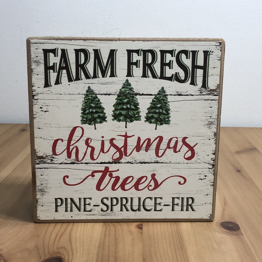 Ashland Farm Fresh Christmas Trees Pine Spruce Fir Wooden Christmas Sign